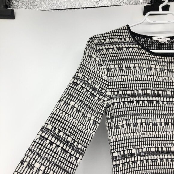 Helmut Lang Black + White knit mixed print linen blend bodycon mini dress SP - Picture 8 of 16